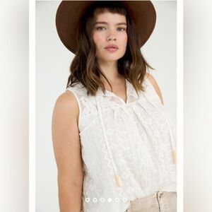 Anthropologie Ivory Tunic- size small